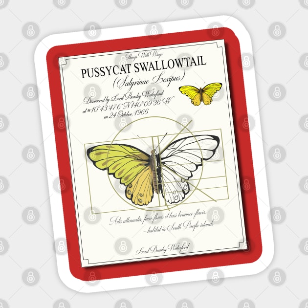 Pussycat Swallowtail Sticker by Tip-Tops